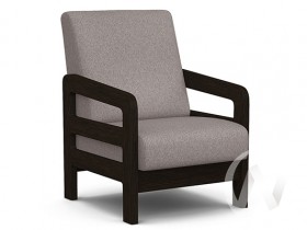 Кресло отдыха Вега-34 (венге лак/UNO ROSY-GREY) в Подгорном - podgornyj.katalogmebeli.com | фото