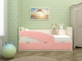 Кровать Бабочки 1,6м (Розовый металлик) в Подгорном - podgornyj.katalogmebeli.com | фото